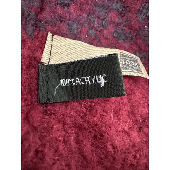 LOOK Buffalo Plaid Infinity Scarf One Size Red Neon Orange Plaid Acrylic - Picture 5 of 11